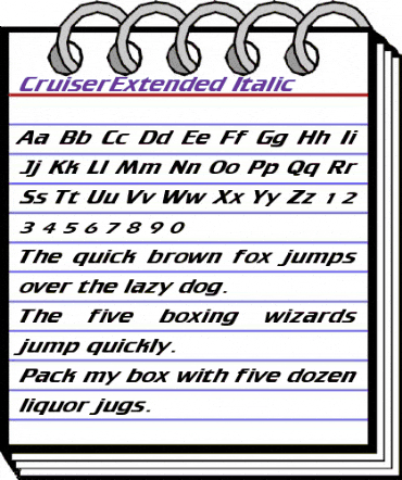 CruiserExtended Italic animated font preview CruiserExtended Italic animated font preview