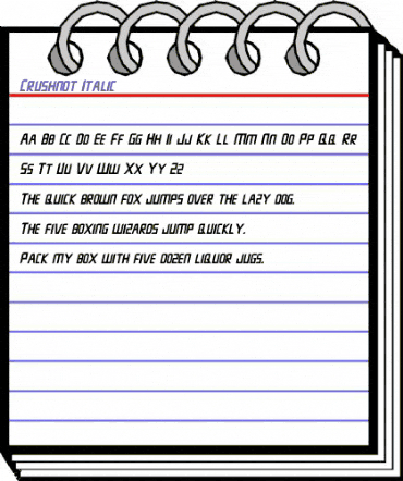 Crushnot Italic animated font preview Crushnot Italic animated font preview