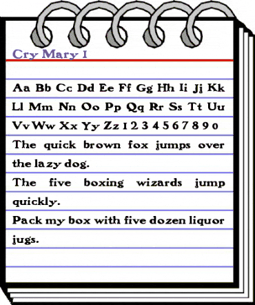 Cry Mary 1 Regular animated font preview Cry Mary 1 Regular animated font preview