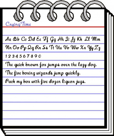 CryingTime Regular animated font preview