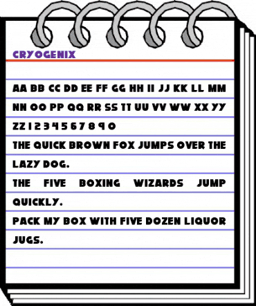 Cryogenix Regular animated font preview