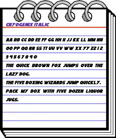 Cryogenix Italic animated font preview