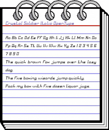 Crystal Soldier Italic animated font preview