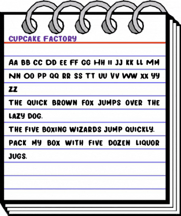 Cupcake Factory Regular animated font preview