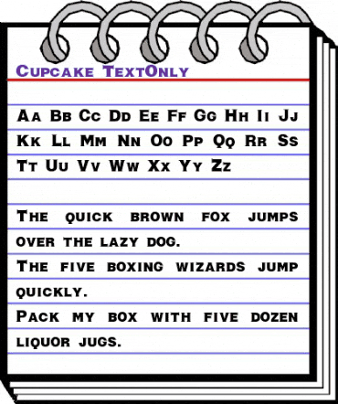 Cupcake TextOnly Regular animated font preview