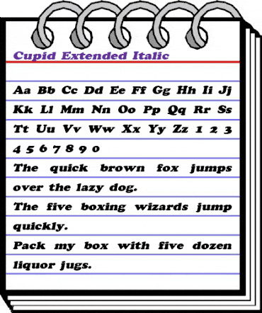 Cupid-Extended Italic animated font preview Cupid-Extended Italic animated font preview