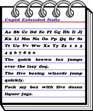 Cupid-Extended Italic animated font preview