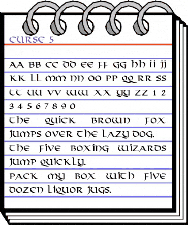 Curse 5 Regular animated font preview