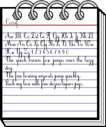 Cursif Regular animated font preview