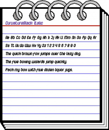 CurvatureBlack Italic Regular animated font preview CurvatureBlack Italic Regular animated font preview