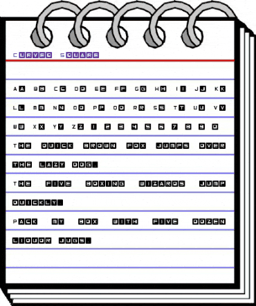 Curved Square Regular animated font preview