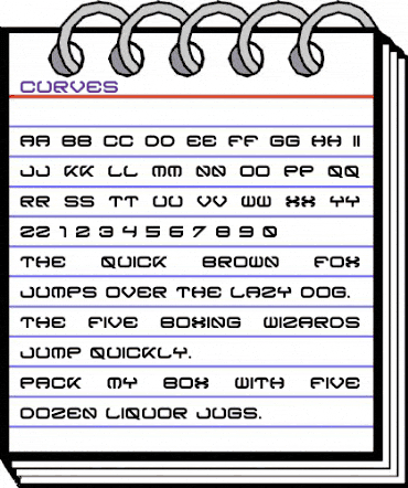 Curves Regular animated font preview