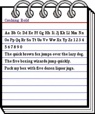 Cushing-Bold Regular animated font preview