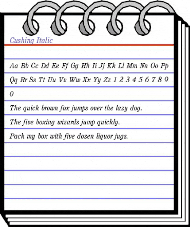 Cushing Italic animated font preview Cushing Italic animated font preview