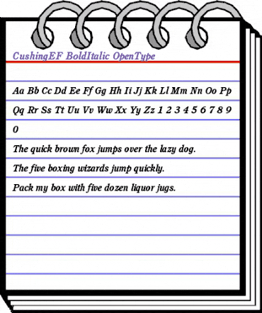 CushingEF-BoldItalic Regular animated font preview