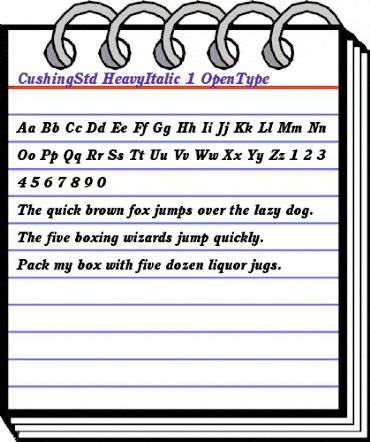 ITC Cushing Std Heavy Italic animated font preview ITC Cushing Std Heavy Italic animated font preview