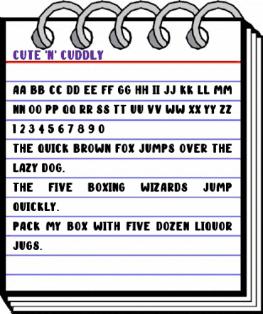 Cute 'n' Cuddly Regular animated font preview Cute 'n' Cuddly Regular animated font preview