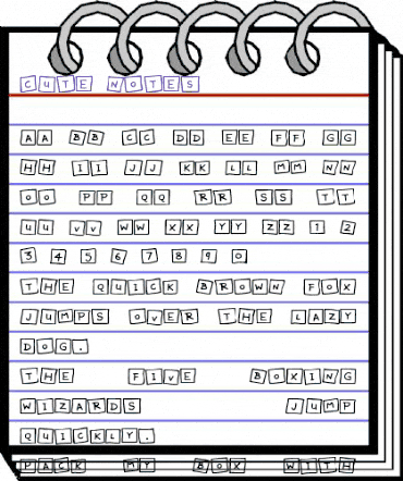 Cute Notes Regular animated font preview Cute Notes Regular animated font preview
