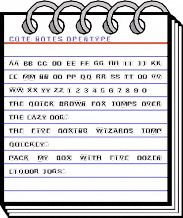 Cute Notes Regular animated font preview Cute Notes Regular animated font preview