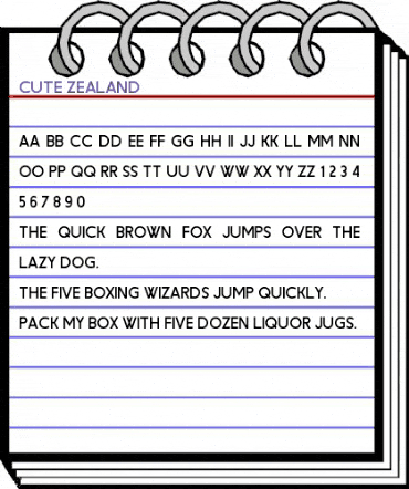 Cute Zealand Regular animated font preview Cute Zealand Regular animated font preview