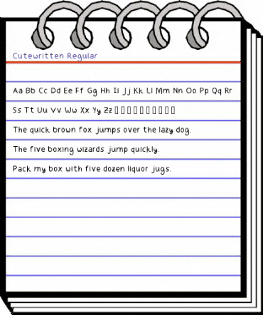 Cutewritten Regular animated font preview Cutewritten Regular animated font preview