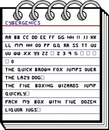 Cybergenics Normal animated font preview