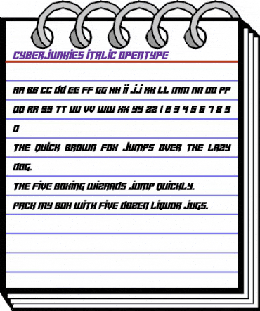 Cyberjunkies Italic animated font preview Cyberjunkies Italic animated font preview