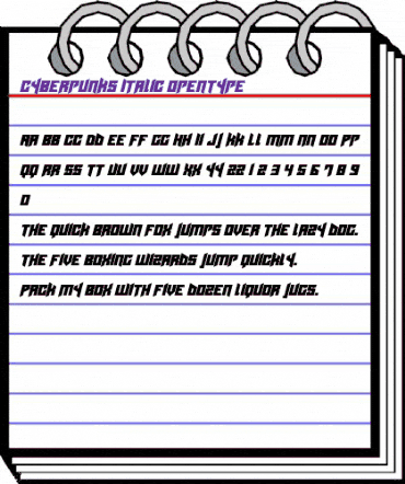 Cyberpunks Italic animated font preview