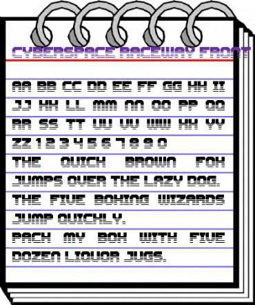 Cyberspace Raceway Front Regular animated font preview