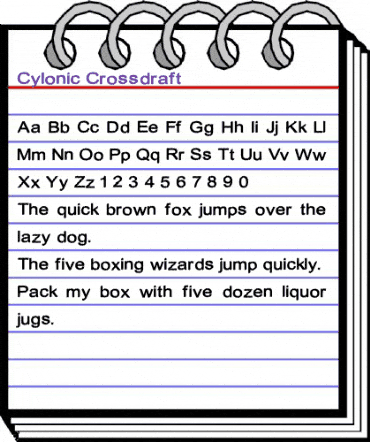 Cylonic Crossdraft Regular animated font preview