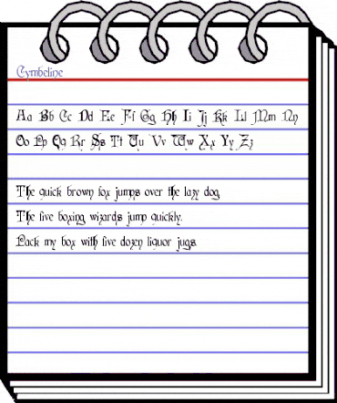 Cymbeline Regular animated font preview