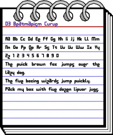 D3 Beatmapism Curve Regular animated font preview