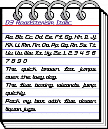 D3 Roadsterism Italic Regular animated font preview D3 Roadsterism Italic Regular animated font preview