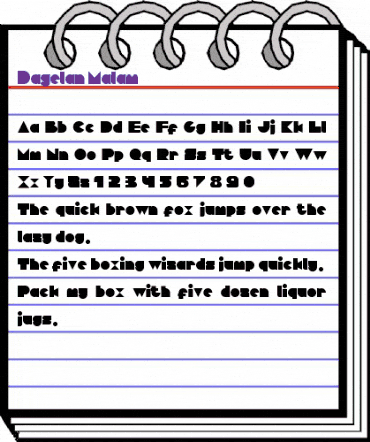 Dagelan Malam Regular animated font preview