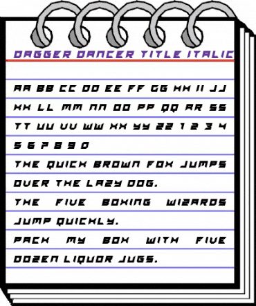 Dagger Dancer Title Italic Regular animated font preview Dagger Dancer Title Italic Regular animated font preview