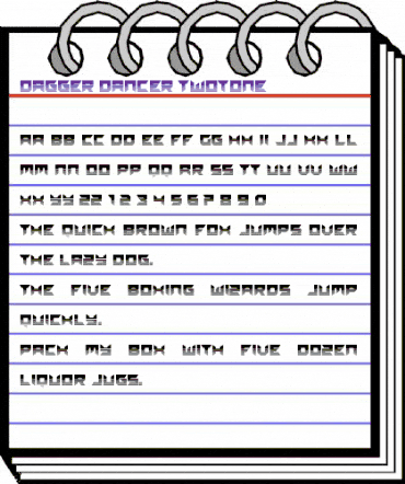 Dagger Dancer Twotone Regular animated font preview Dagger Dancer Twotone Regular animated font preview