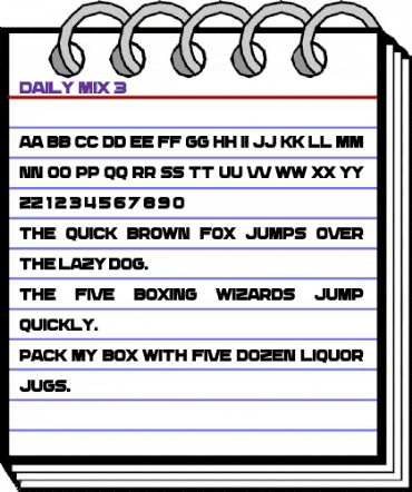 Daily Mix 3 Regular animated font preview Daily Mix 3 Regular animated font preview