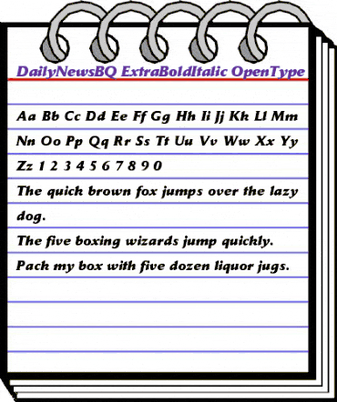 Daily News BQ Regular animated font preview Daily News BQ Regular animated font preview