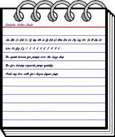 Dakota Artha Italic Regular animated font preview