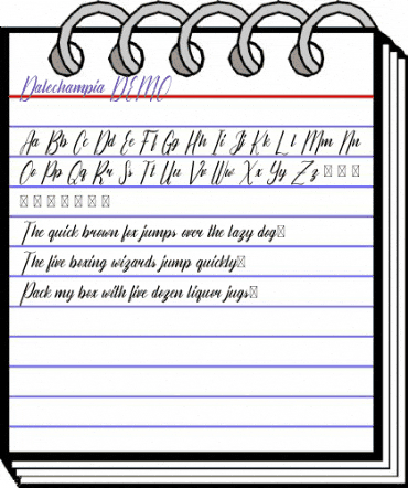 Dalechampia-DEMO Regular animated font preview