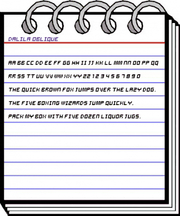 Dalila Oblique Regular animated font preview