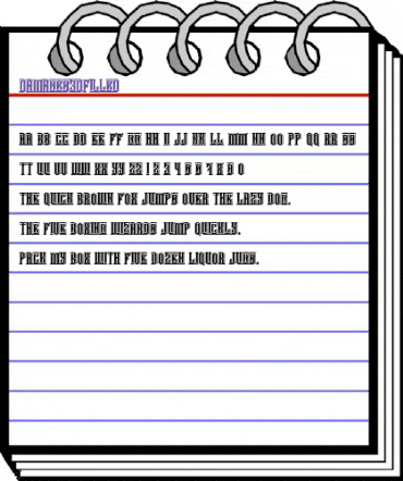 Damages 3D Filled Regular animated font preview