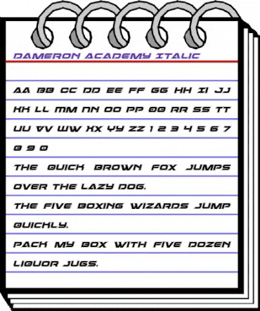 Dameron Academy Italic Italic animated font preview Dameron Academy Italic Italic animated font preview