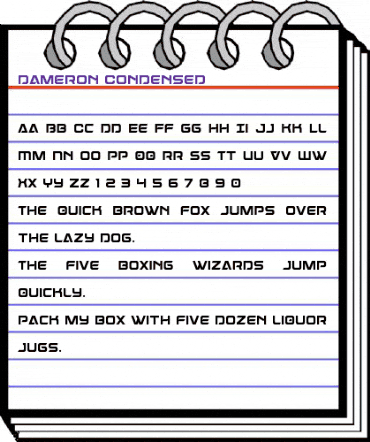 Dameron Condensed Condensed animated font preview