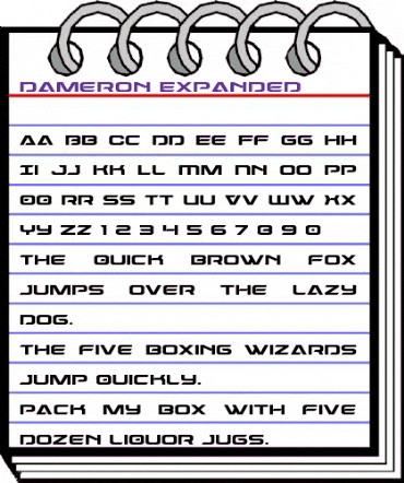 Dameron Expanded Expanded animated font preview