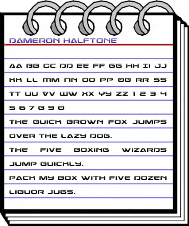 Dameron Halftone Regular animated font preview