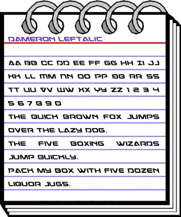 Dameron Leftalic Italic animated font preview Dameron Leftalic Italic animated font preview