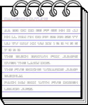 Dameron Outline Outline animated font preview