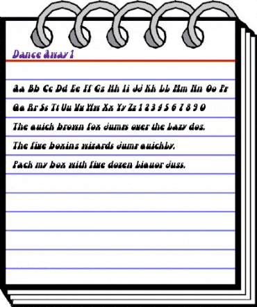 Dance Away 1 Italic animated font preview