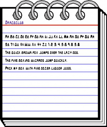 Danceclub Regular animated font preview